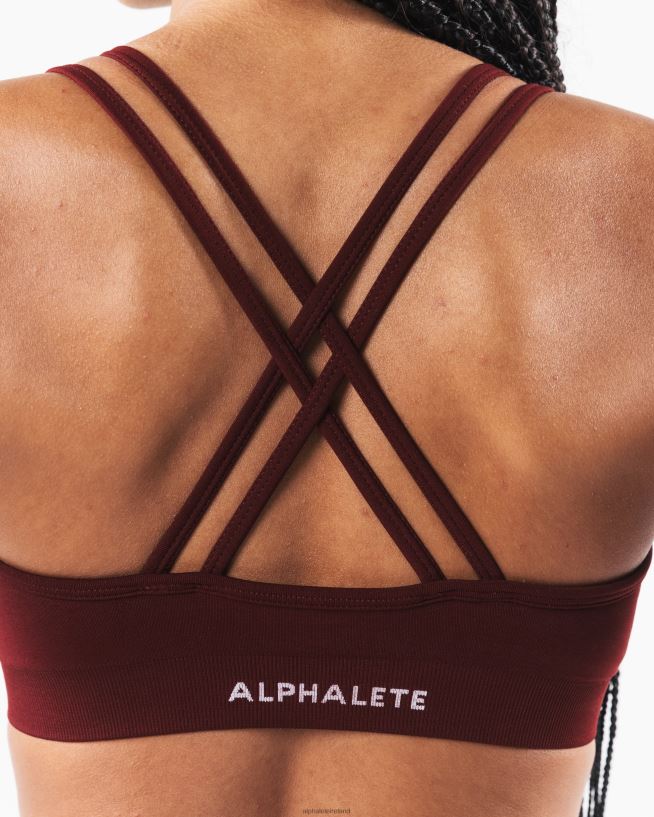 Clothing IE Alphalete Women Amplify Deep V Bra New Burgundy Red 2L440010 - Image 5
