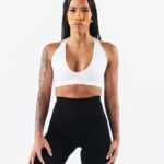 Clothing IE Alphalete Women Amplify Deep V Bra White 2L44002