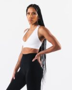 Clothing IE Alphalete Women Amplify Deep V Bra White 2L44002 - Image 4