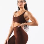 Clothing IE Alphalete Women Amplify Excel Bra Manhattan Brown 2L440011