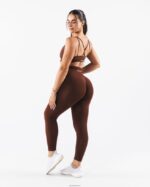 Clothing IE Alphalete Women Amplify Excel Bra Manhattan Brown 2L440011 - Image 3