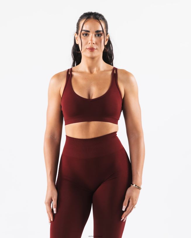 Clothing IE Alphalete Women Amplify Excel Bra New Burgundy Red 2L44009 - Image 4