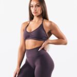Clothing IE Alphalete Women Amplify Halter Bra Dove Purple 2L440022