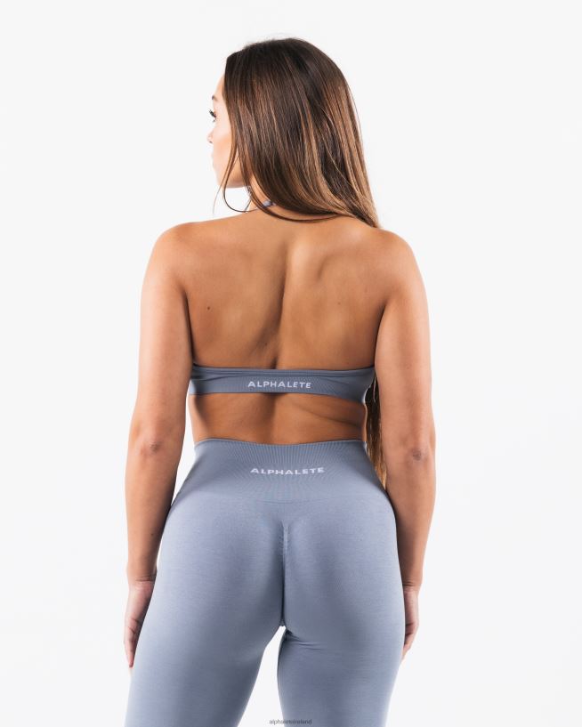 Clothing IE Alphalete Women Amplify Halter Bra Still Water Blue 2L440016 - Image 2