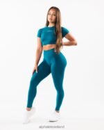 Clothing IE Alphalete Women Amplify Legging Galactic Ocean Blue 2L4400412 - Image 2