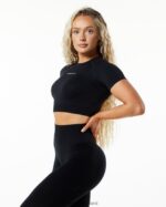 Clothing IE Alphalete Women Amplify SS Crop Black 2L4400238 - Image 2