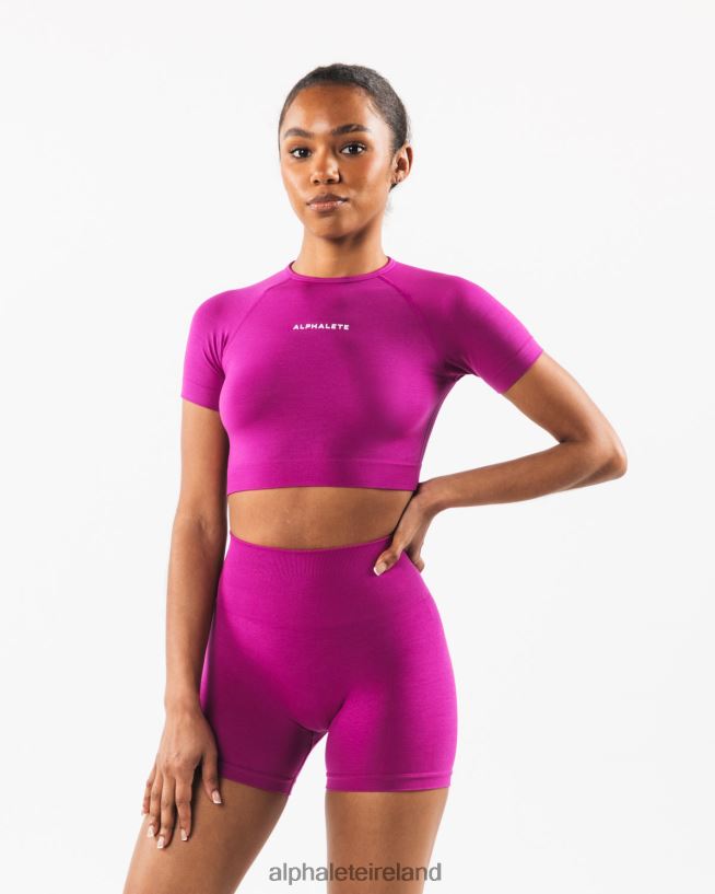 Clothing IE Alphalete Women Amplify SS Crop Candy Crush Pink 2L4400221 - Image 4