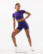 Clothing IE Alphalete Women Amplify SS Crop Electric Purple 2L4400222 - Image 2