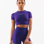 Clothing IE Alphalete Women Amplify SS Crop Electric Purple 2L4400222