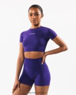 Clothing IE Alphalete Women Amplify SS Crop Electric Purple 2L4400222 - Image 4