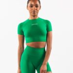 Clothing IE Alphalete Women Amplify SS Crop Emerald Green 2L4400224