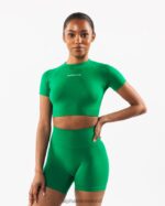 Clothing IE Alphalete Women Amplify SS Crop Emerald Green 2L4400224 - Image 4