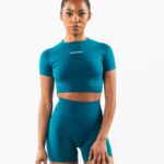Clothing IE Alphalete Women Amplify SS Crop Galactic Ocean Blue 2L4400223
