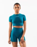 Clothing IE Alphalete Women Amplify SS Crop Galactic Ocean Blue 2L4400223