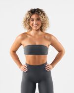 Clothing IE Alphalete Women Aura Bandeau Pewter Grey 2L440050