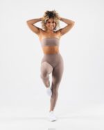 Clothing IE Alphalete Women Aura Bandeau Sand Brown 2L440047 - Image 3