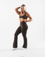 Clothing IE Alphalete Women Aura Flared Pant Cashmere Brown 2L4400398 - Image 2