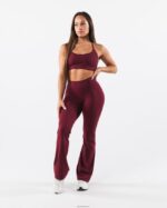 Clothing IE Alphalete Women Aura Flared Pant Cran Red 2L4400376 - Image 2