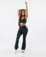 Clothing IE Alphalete Women Aura Flared Pant Cypress Green 2L4400379 - Image 2