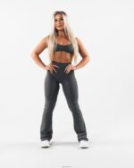 Clothing IE Alphalete Women Aura Flared Pant Pewter Grey 2L4400396 - Image 2