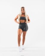 Clothing IE Alphalete Women Aura Short 5" Pewter Grey 2L4400309 - Image 2