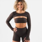 Clothing IE Alphalete Women Aura Shrug LS Cashmere Brown 2L4400246