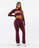 Clothing IE Alphalete Women Aura Shrug LS Cran Red 2L4400240 - Image 2