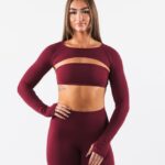 Clothing IE Alphalete Women Aura Shrug LS Cran Red 2L4400240