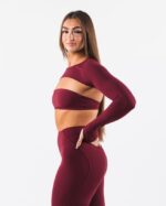 Clothing IE Alphalete Women Aura Shrug LS Cran Red 2L4400240 - Image 3