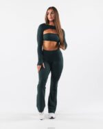 Clothing IE Alphalete Women Aura Shrug LS Cypress Green 2L4400241 - Image 2