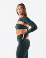 Clothing IE Alphalete Women Aura Shrug LS Cypress Green 2L4400241 - Image 3
