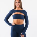Clothing IE Alphalete Women Aura Shrug LS Ink Blue 2L4400243