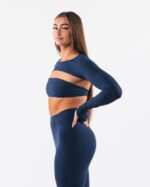 Clothing IE Alphalete Women Aura Shrug LS Ink Blue 2L4400243 - Image 3