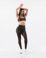 Clothing IE Alphalete Women Aura Strappy Bra Cashmere Brown 2L440054 - Image 3