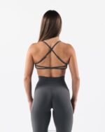 Clothing IE Alphalete Women Aura Strappy Bra Pewter Grey 2L440051 - Image 2