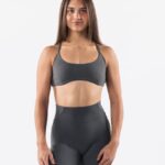 Clothing IE Alphalete Women Aura Strappy Bra Pewter Grey 2L440051