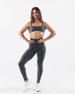 Clothing IE Alphalete Women Aura Strappy Bra Pewter Grey 2L440051 - Image 3