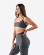 Clothing IE Alphalete Women Aura Strappy Bra Pewter Grey 2L440051 - Image 4
