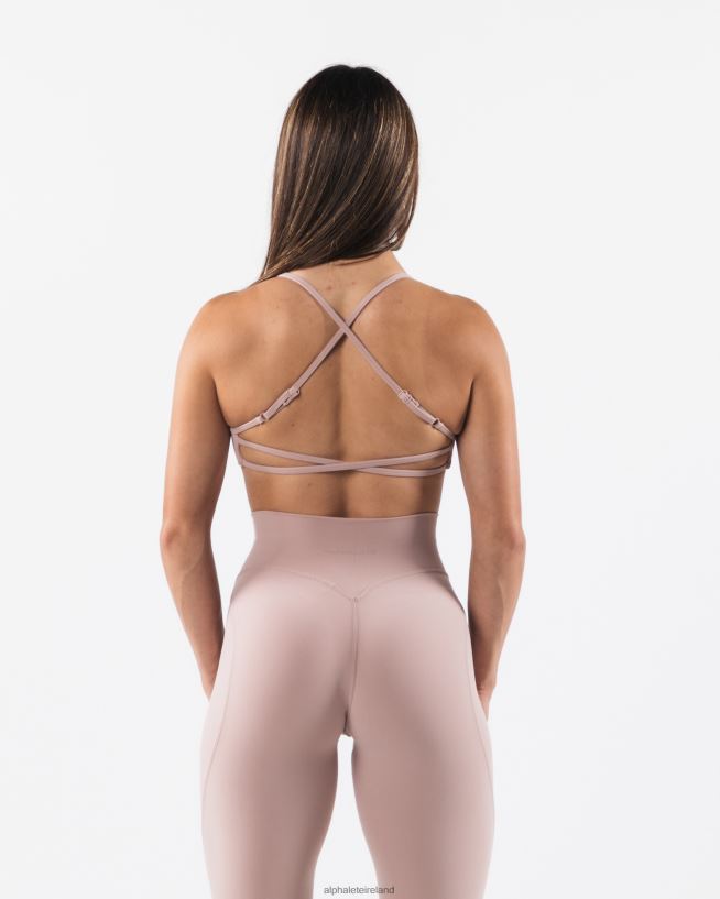 Clothing IE Alphalete Women Aura Strappy Bra Porcelain Brown 2L440045 - Image 2
