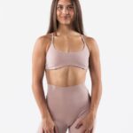 Clothing IE Alphalete Women Aura Strappy Bra Porcelain Brown 2L440045