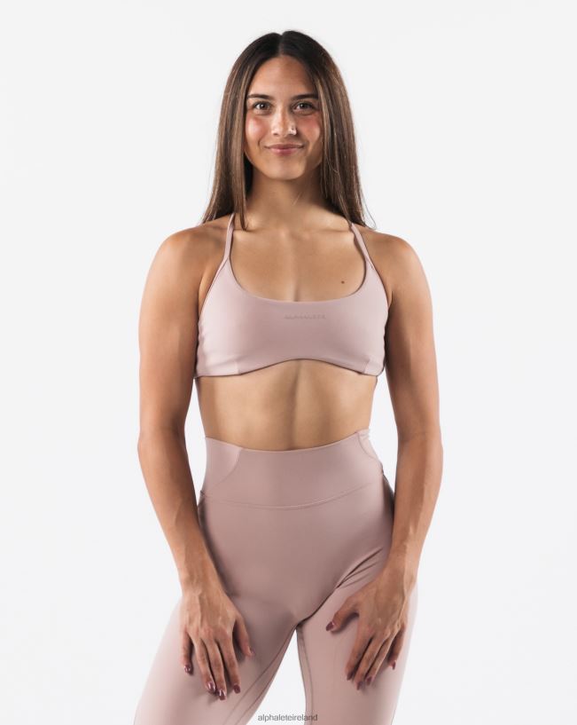 Clothing IE Alphalete Women Aura Strappy Bra Porcelain Brown 2L440045 - Image 1