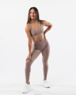 Clothing IE Alphalete Women Aura Strappy Bra Sand Brown 2L440048 - Image 3