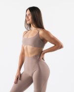 Clothing IE Alphalete Women Aura Strappy Bra Sand Brown 2L440048 - Image 4