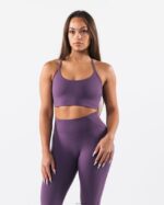 Clothing IE Alphalete Women Aura Strappy Longline Bra Aster Purple 2L440034 - Image 2