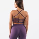 Clothing IE Alphalete Women Aura Strappy Longline Bra Aster Purple 2L440034