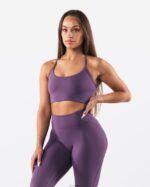 Clothing IE Alphalete Women Aura Strappy Longline Bra Aster Purple 2L440034 - Image 4