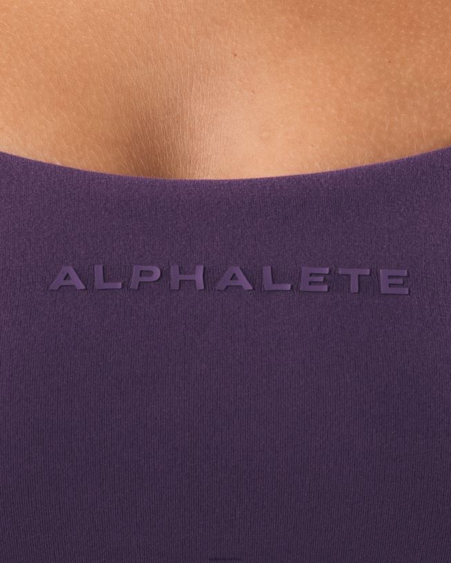 Clothing IE Alphalete Women Aura Strappy Longline Bra Aster Purple 2L440034 - Image 5