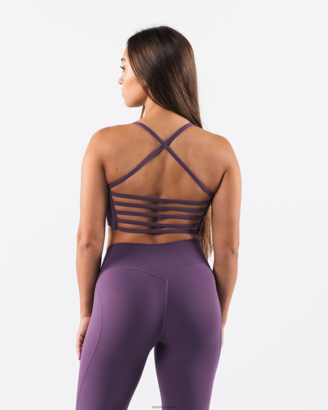 Clothing IE Alphalete Women Aura Strappy Longline Bra Aster Purple 2L440034 - Image 1
