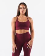 Clothing IE Alphalete Women Aura Strappy Longline Bra Cran Red 2L440028 - Image 2