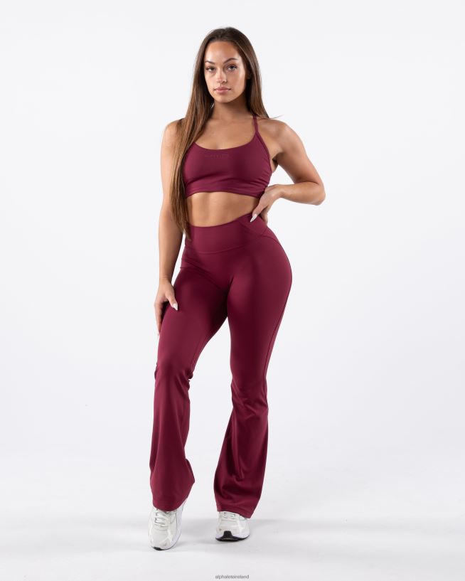 Clothing IE Alphalete Women Aura Strappy Longline Bra Cran Red 2L440028 - Image 3